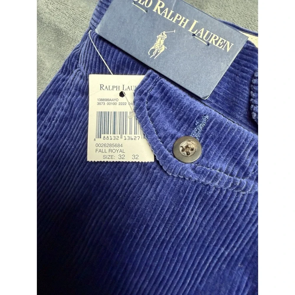 Vintage Ralph Lauren Polo Corduroy Pants 32x32 Royal Blue New Preppy